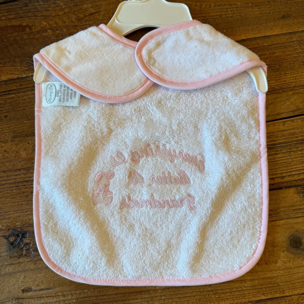 Pink and White Baby Bib